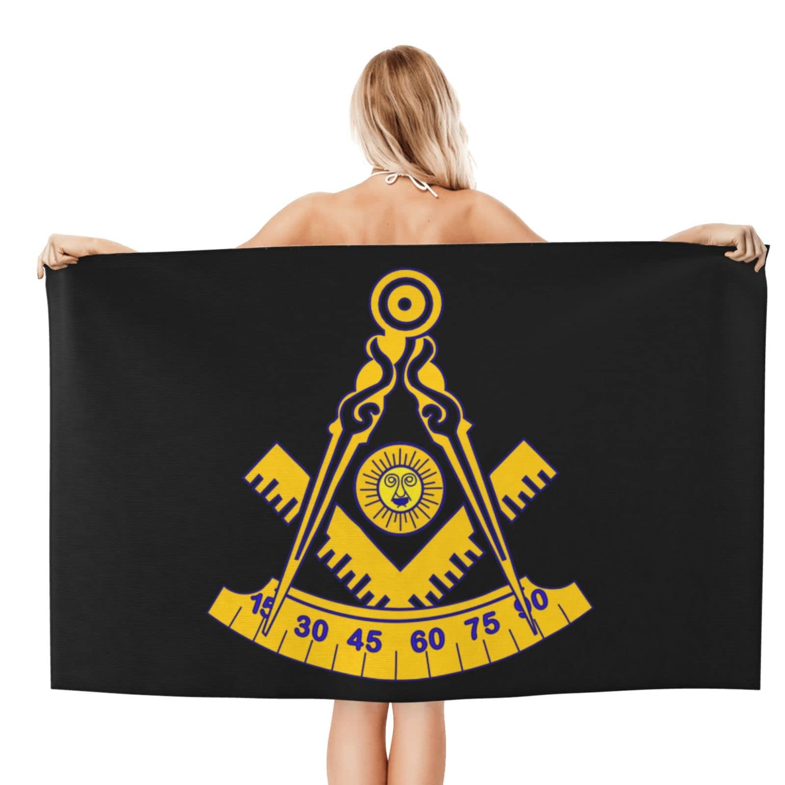 Zahika Freemason Past Master Beach Towel Absorbent Bathroom Towels Beach Towels Oversized Super ​32x52 Inch