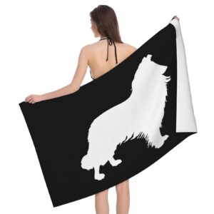 ADOSIA Rough Collie Beach Towel 32x52in Oversized Soft Absorbent Beach Towel