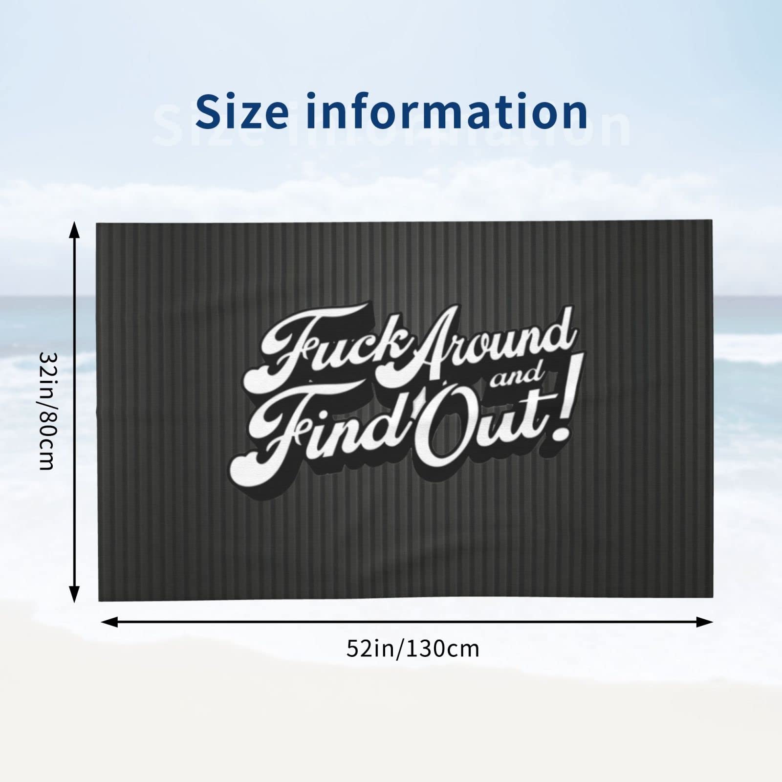 Lujzwop Fuck Around and Find Out Beach Towel, Oversized Pool Towel, Quick Dry Microfiber Beach Towel for Men and Women