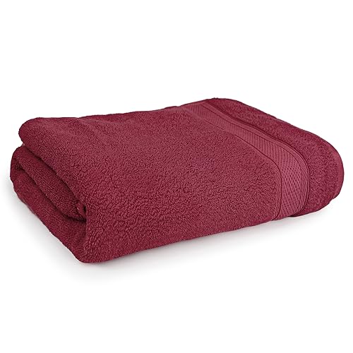 Magshion Extra Large Cotton Bath Sheet for Bathroom Adults Oversized Quick-Dry Bath Sheet Towel, Burgundy