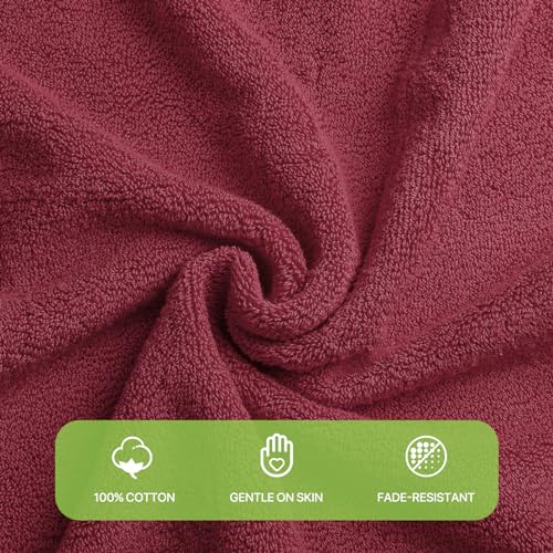 Magshion Extra Large Cotton Bath Sheet for Bathroom Adults Oversized Quick-Dry Bath Sheet Towel, Burgundy