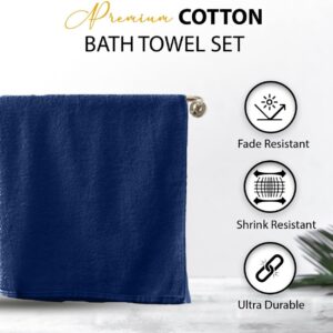 KAHAF COLLECTION 100% Cotton Bath Towels, Navy 24x48 Pack of 6 Towels, Quick Dry, Highly Absorbent, Soft Feel Towel, Gym, Spa, Bathroom, Shower, Pool, Luxury Soft Towels (24x48-6 Pack, Navy)