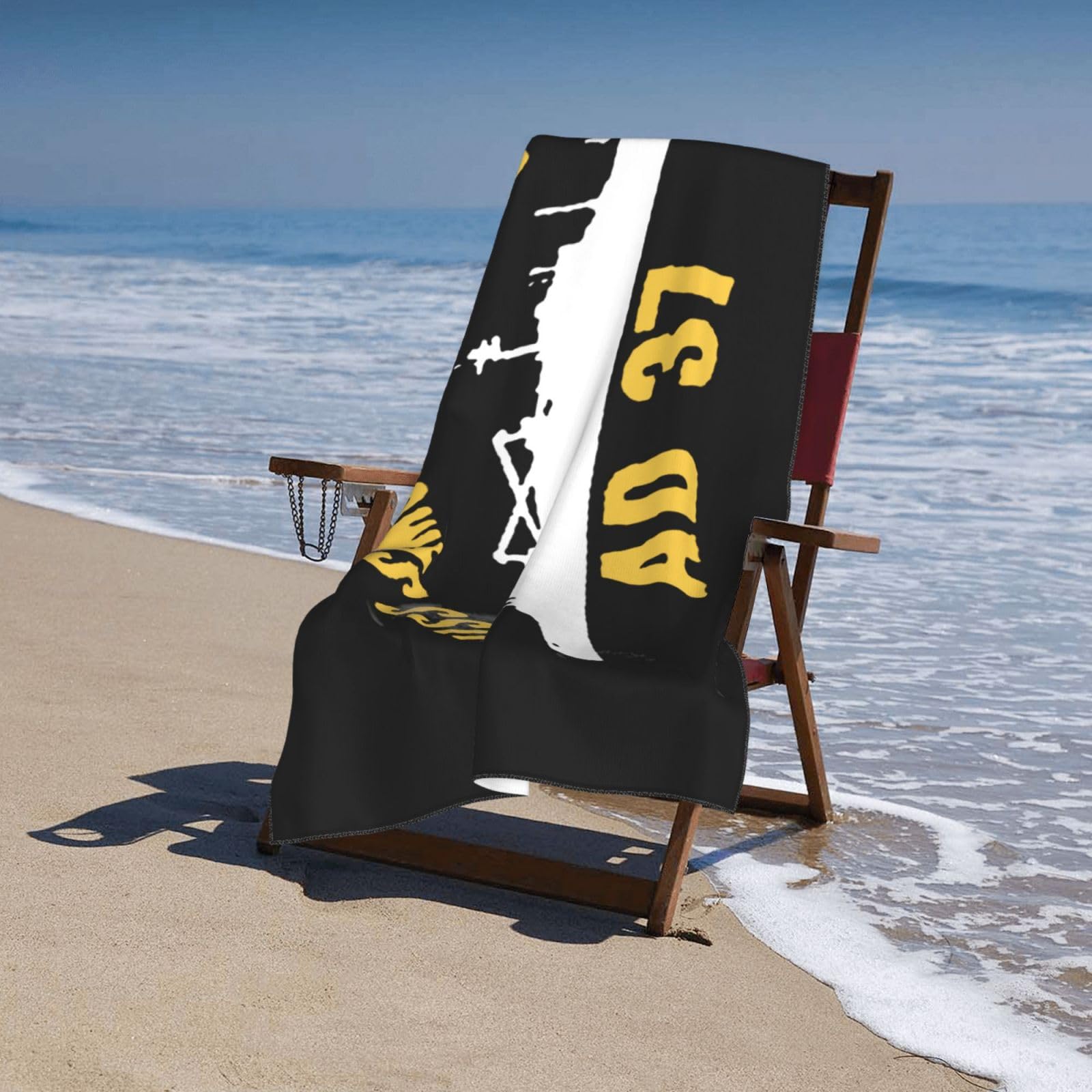 ADOSIA USS Samuel Gompers Ad-37 Beach Towel 32x52in Oversized Soft Absorbent Beach Towel