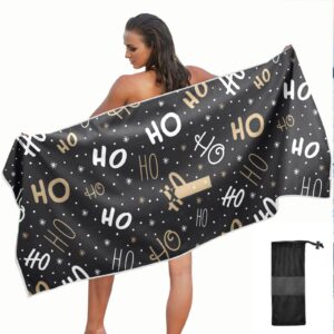 christmas snowflakes beach towel quick dry microfiber beach towels oversized sandproof travel towel for adults women girls kids men bath towel for sport vacation body swimming bath camping, 31”x 71”