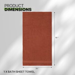 Magshion Extra Large Cotton Bath Sheet for Bathroom Adults Oversized Quick-Dry Bath Sheet Towel, Rust