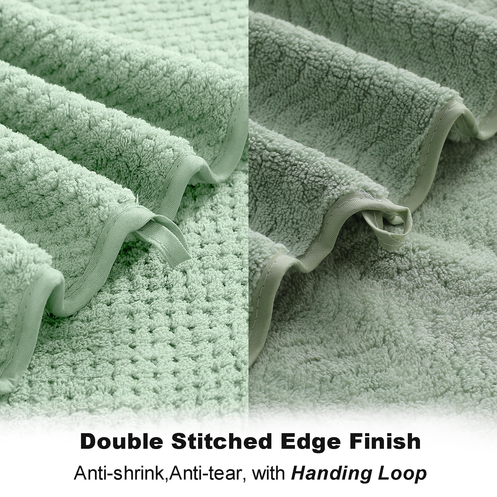 8 Pack Extra Large Bath Towel Sheet Set, 35x70 Inches - Oversized Bath Towels Set,Jumbo Large Microfiber - Quick Dry, Lightweight Highly Absorbent Towel Set for Bathroom,Hotel,SPA (Green)