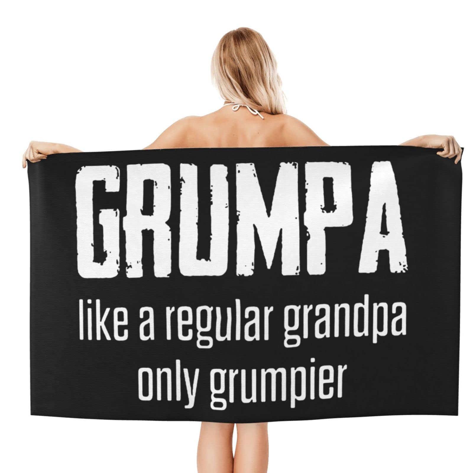 Zahika Grumpa Like Regular Grandpa Beach Towel Absorbent Bathroom Towels Beach Towels Oversized Super ​32x52 Inch