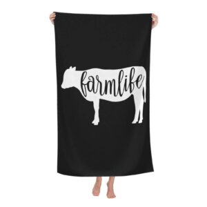 zahika farmlife cow beach towel absorbent bathroom towels beach towels oversized super ​32x52 inch