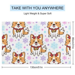 TsingZa Oversized Bath Towels for Bathroom 1 Piece, Large Bath Sheet Soft Absorbent Corgi Dog Fawn, Quick Dry Beach Towels Shower Towels Pool Swimming 51”x30”