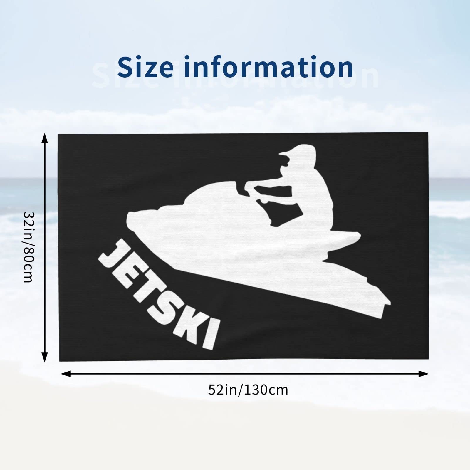 Zahika Jet Ski Silhouette Beach Towel Absorbent Bathroom Towels Beach Towels Oversized Super ​32x52 Inch