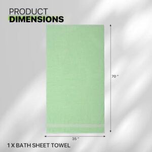 Magshion Extra Large Cotton Bath Sheet for Bathroom Adults Oversized Quick-Dry Bath Sheet Towel, Mint Green