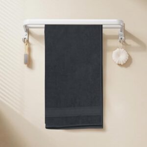 Magshion Extra Large Cotton Bath Sheet for Bathroom Adults Oversized Quick-Dry Bath Sheet Towels Set of 2,Black