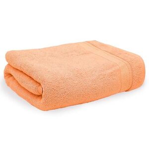 magshion extra large cotton bath sheet for bathroom adults oversized quick-dry bath sheet towel, peach