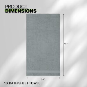 Magshion Extra Large Cotton Bath Sheet for Bathroom Adults Oversized Quick-Dry Bath Sheet Towel, Gray