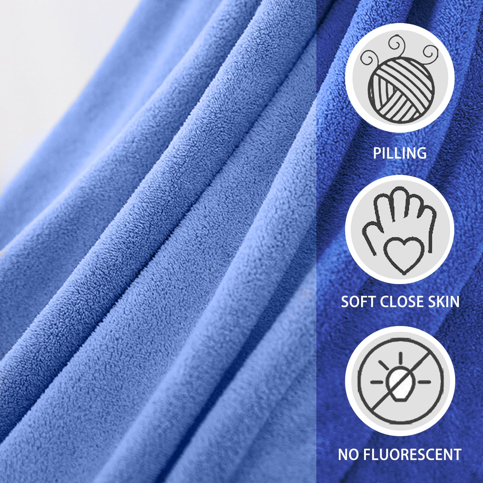 NEYLIM Luxurious Jumbo Bath Sheet,35x70 inches Extra Large Bath Towel Sheets, Quicker to Dry, Super Absorbent, Oversized BathBathroom Towels, Will not Fade and Drop Hairs(Pack of 2) (Blue Bath Towel)