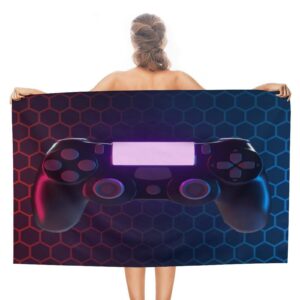 Brebasf Abstract Modern Gamepad Oversized Lightweight,Extra Large Soft Beach Towels Geometric Gamer Games Boys Gamer Room Decor Sauna Beach Gym 51W x31L