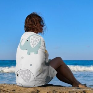 with Elephants Microfiber Absorbent Lightweight Beach Towels Fast Dry Oversized Sand Free Beach Blanket 31x51in for Swimming Camping Travel Gym and Yoga