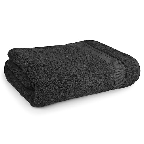 Magshion Extra Large Cotton Bath Sheet for Bathroom Adults Oversized Quick-Dry Bath Sheet Towel, Black