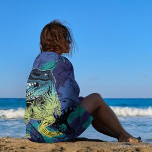 Brebasf Cool Dinosaurs Oversized Lightweight,Extra Large Soft Beach Towels Fantasy Abstract Anime Wildlife Dinosaur Sauna Beach Gym 51W x31L