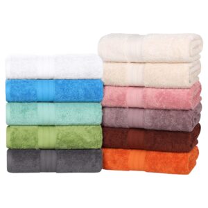 Superior Cotton Hand Towel Set of 6, Home Essentials, Quick Dry, Luxury Bathroom Accessories, Basic Soft Fluffy Towels, Spa, Salon, Hotel, Resort, Thick, Ultra-Plush, Highly Absorbent, Sandstone