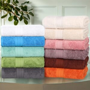 Superior Cotton Hand Towel Set of 6, Home Essentials, Quick Dry, Luxury Bathroom Accessories, Basic Soft Fluffy Towels, Spa, Salon, Hotel, Resort, Thick, Ultra-Plush, Highly Absorbent, Sandstone