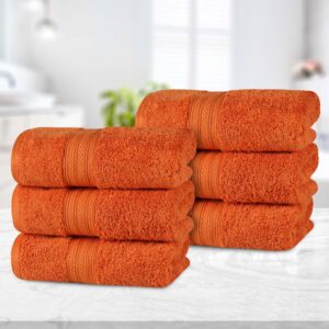 Superior Cotton Hand Towel Set of 6, Home Essentials, Quick Dry, Luxury Bathroom Accessories, Basic Soft Fluffy Towels, Spa, Salon, Hotel, Resort, Thick, Ultra-Plush, Highly Absorbent, Sandstone