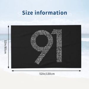 ADOSIA Psalm 91 Beach Towel 32x52in Oversized Soft Absorbent Beach Towel