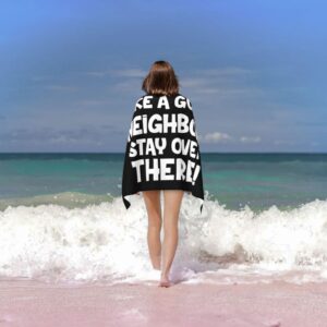 ADOSIA Like A Good Neighbor Stay Over There Beach Towel 32x52in Oversized Soft Absorbent Beach Towel