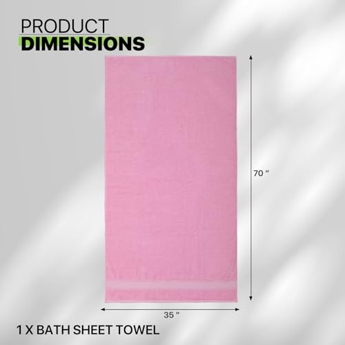 Magshion Extra Large Cotton Bath Sheet for Bathroom Adults Oversized Quick-Dry Bath Sheet Towel, Pink