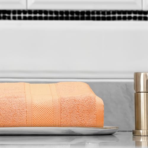 Magshion Extra Large Cotton Bath Sheet for Bathroom Adults Oversized Quick-Dry Bath Sheet Towels Set of 2,Peach