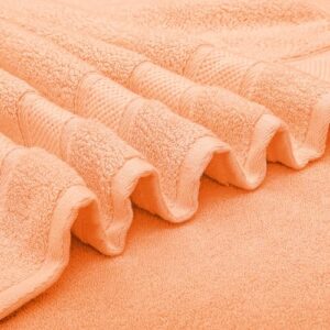 Magshion Extra Large Cotton Bath Sheet for Bathroom Adults Oversized Quick-Dry Bath Sheet Towels Set of 2,Peach