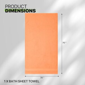 Magshion Extra Large Cotton Bath Sheet for Bathroom Adults Oversized Quick-Dry Bath Sheet Towels Set of 2,Peach