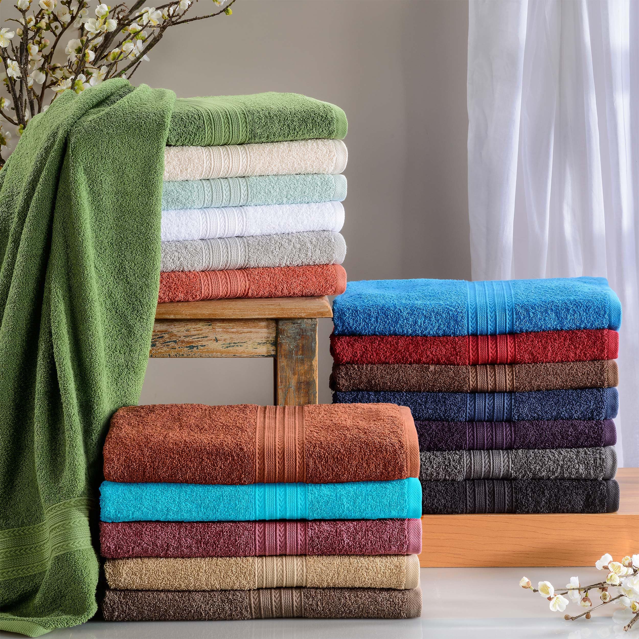 BNM Eco-Friendly Cotton Lightweight Towels For Guest Bath, Master Bathroom, Shower, Quick Dry, Adults, Kids, Home Essentials, Oversized Towels, Sustainable Towels, Bath Sheet Set of 2, Coffee