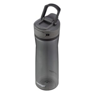 Contigo Cortland Spill-Proof Water Bottle, BPA-Free Plastic Water Bottle with Leak-Proof Lid and Carry Handle, Dishwasher Safe, Licorice, 24oz