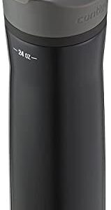 Contigo Cortland Chill 2.0 Stainless Steel Insulated Water Bottle, 24 oz, Licorice - Autoseal Spill-Proof Lid Great for On the Go - Keep Drinks Hot/Cold - Fits Most Cup Holders - Includes Carry Handle