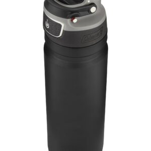 Coleman AUTOSEAL FreeFlow Stainless Steel Water Bottle, Black, 24 oz