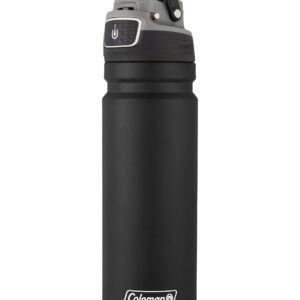 Coleman AUTOSEAL FreeFlow Stainless Steel Water Bottle, Black, 24 oz