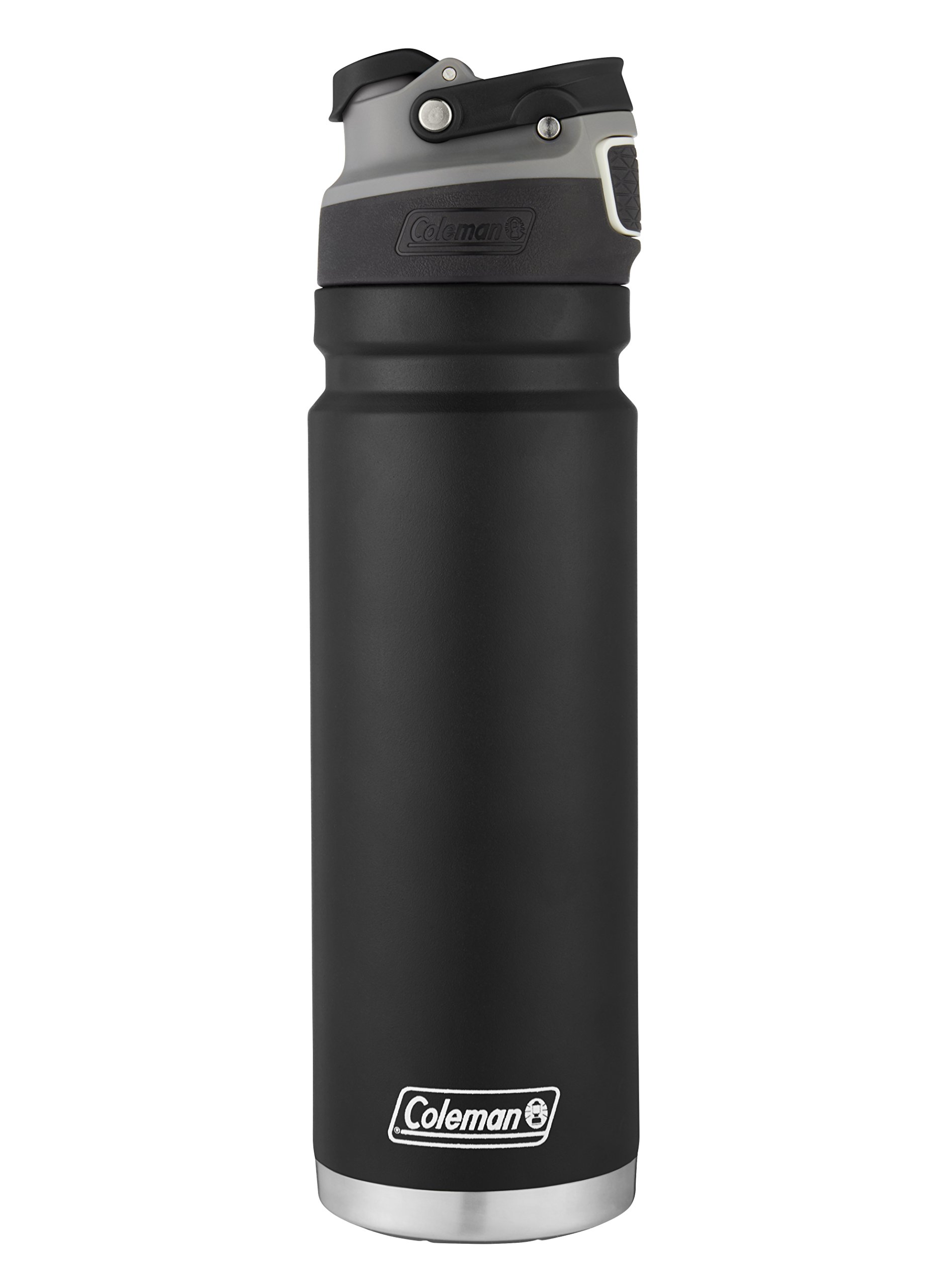 Coleman AUTOSEAL FreeFlow Stainless Steel Water Bottle, Black, 24 oz