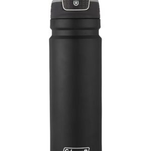 Coleman AUTOSEAL FreeFlow Stainless Steel Water Bottle, Black, 24 oz