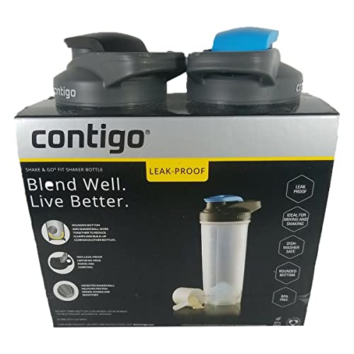 Contigo 28oz Leak Proof Protein Shaker Water Bottles, Fitness Drinks to Go, 2 Pack