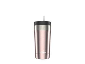 contigo uptown dual-sip stainless steel tumbler with leakproof lid, insulated body keeps drinks hot & cold for hours, sip cold drinks through straw & hot drinks through spout, 16oz macchiato