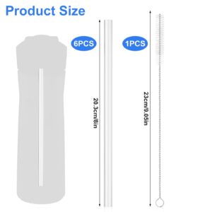 6pcs Replacement Straws, Reusable Straws with Cleaning Brush Replacement Straw Set Compatible with Contigo Ashland 2.0 24oz