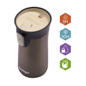 Contigo Pinnacle Autoseal Travel Mug, Stainless Steel Thermal Mug, Vacuum Flask, Leakproof Tumbler, Coffee Mug with BPA Free Easy-Clean Lid, 300 ml, Tans Matte