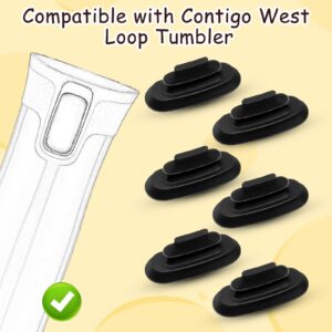 6Pcs Rubber Lid Stopper Compatible with Contigo West Loop Autoseal Travel Coffee Cup, Replacement Stopper Seal Part for Contigo West Loop Coffee Mug, Replacement Parts for Contigo Water Bottle(Black)