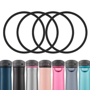 4 Pack Gaskets Compatible with Contigo AUTOSPOUT AUTOPOP 20oz 24oz 32oz Water Bottle, Replacement Rubber Seal Part for Contigo AUTOSPOUT AUTOPOP Lid, Replacement Silicone O Ring