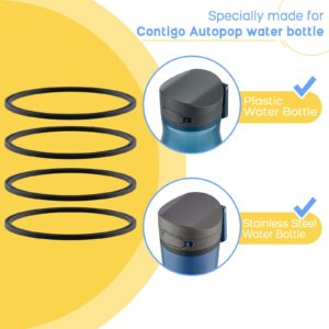 4 Pack Gaskets Compatible with Contigo AUTOSPOUT AUTOPOP 20oz 24oz 32oz Water Bottle, Replacement Rubber Seal Part for Contigo AUTOSPOUT AUTOPOP Lid, Replacement Silicone O Ring