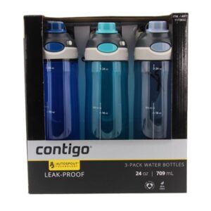 Contigo, Monaco/Scuba/Stormy Weather, 3-Pack AUTOSPOUT Water Bottles, 24oz