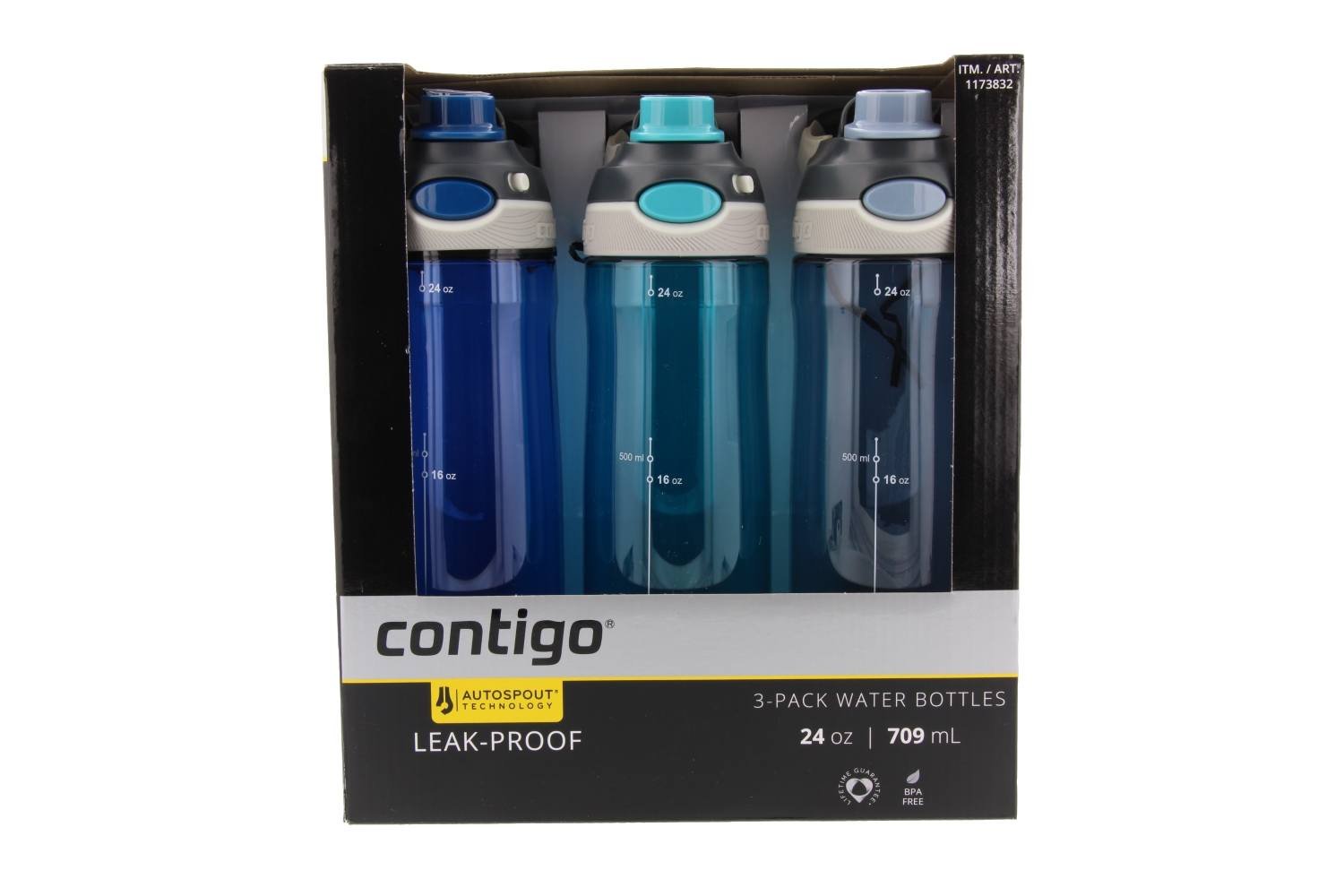 Contigo, Monaco/Scuba/Stormy Weather, 3-Pack AUTOSPOUT Water Bottles, 24oz