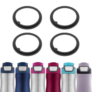 bosorio 4 pack gaskets compatible with contigo autoseal 24oz water bottle, replacement rubber seal part for contigo autoseal lid with white button, replacement silicone o ring