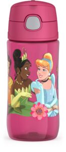 thermos funtainer 16 ounce plastic hydration bottle with spout, princess